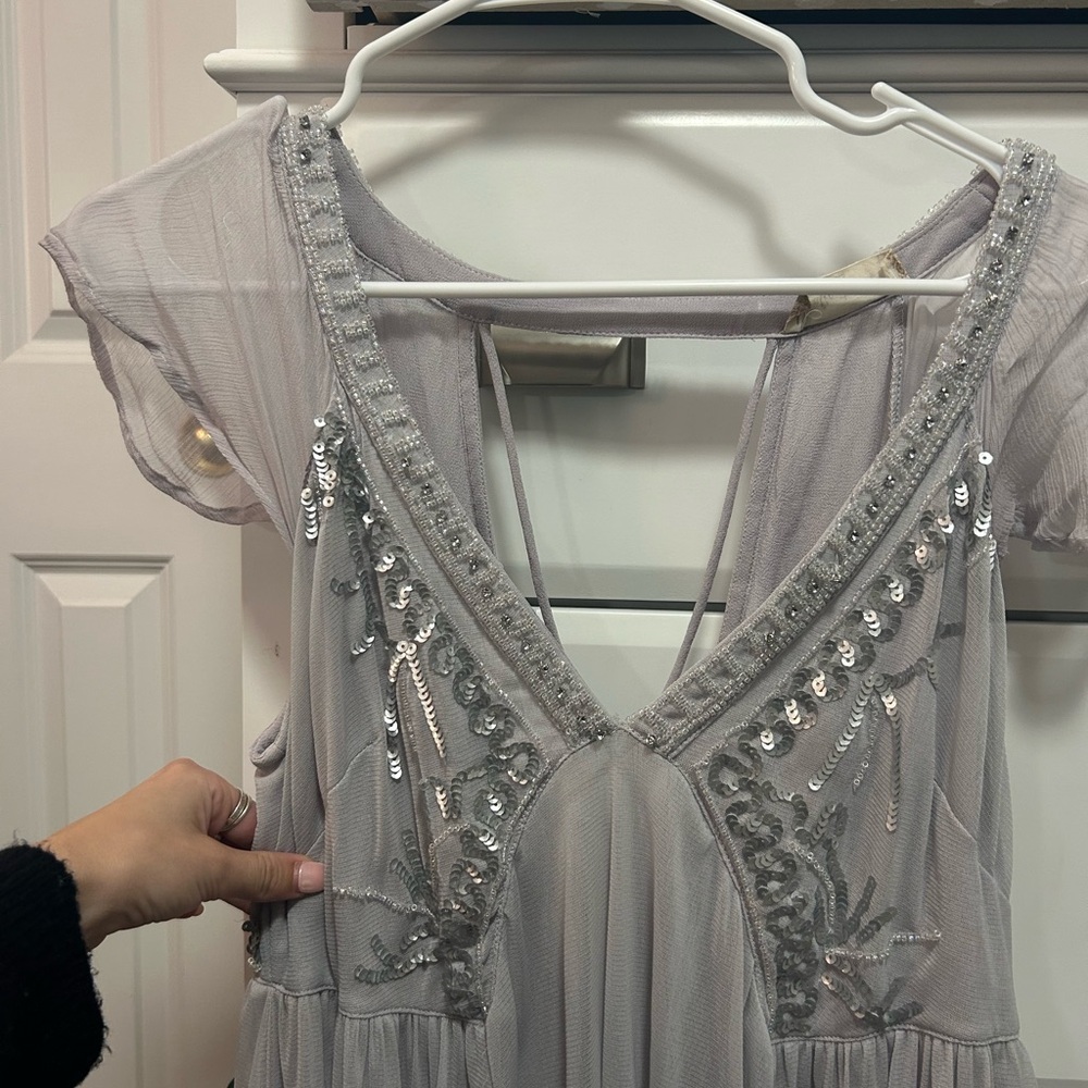 Altar'd State Silver Sequin Top